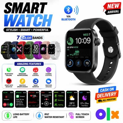 "Ultra Smart Watch 7 Bands | Bluetooth Calling | Full Touch" Ya