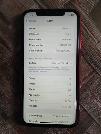 Apple iPhone XR battery timing best ha 64 gb ha MDM ha candition ok ha