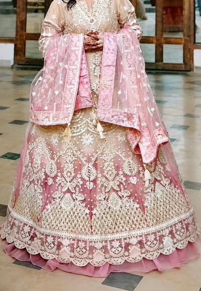 Beautiful Pink Heavy Embroidered Maxi