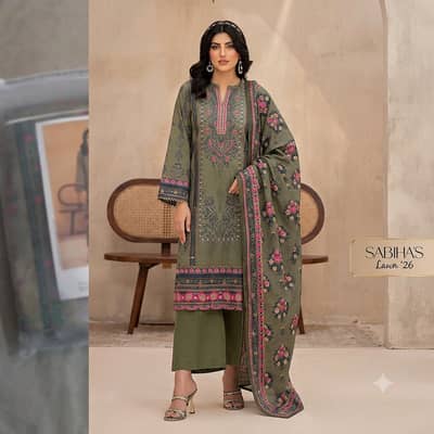 3 Piece Cotton Suit for Women | Unstitched Cotton Dress | Printed Suit
