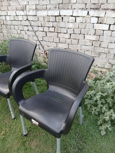 Plastic chairs and table