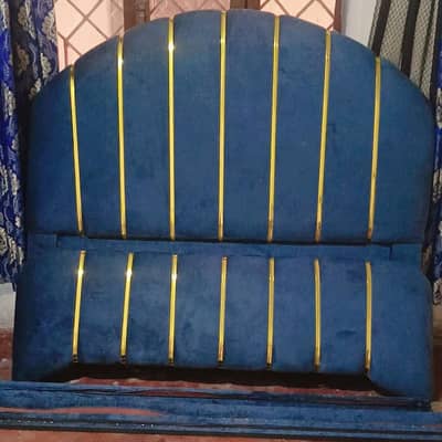 Luxury Towel fabrics Double bed  Grey& golden strips with mattress