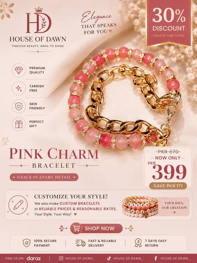 Elegant Pink Bracelet