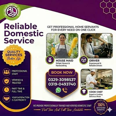 Reliable staff house maids nanny chef cook driver all domestic staff