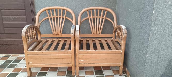 Solid Wood Sofa 2 Seats