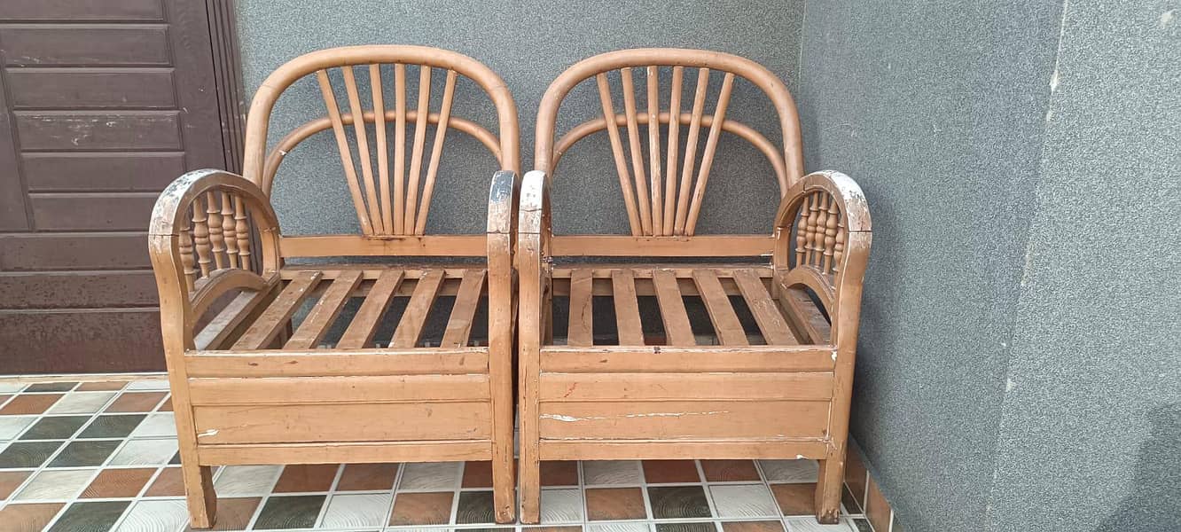 Solid Wood Sofa 2 Seats 0
