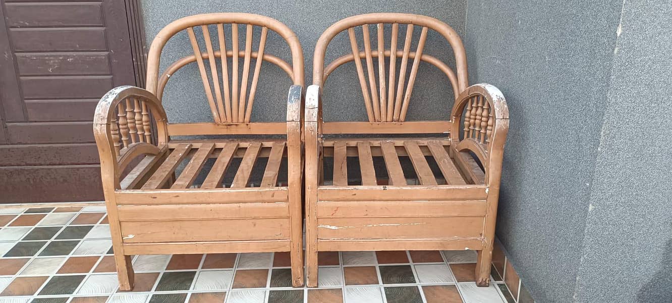 Solid Wood Sofa 2 Seats 2