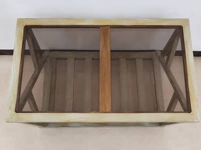 Modern Glass Top Center Table 36x23 Inches