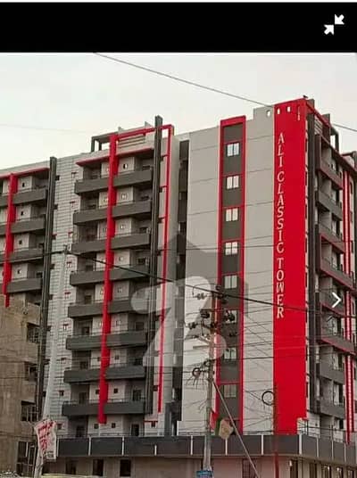 2 BED + DRAWING+TV LOUNCH SUPER LUXURY APARTMENT FOR SALE IN NEW BUILDING ALI CLASSIC TOWER NORTH KARACHI