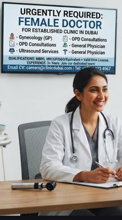 female doctor required for clinic