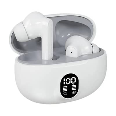 White Stereo AIRPODS | LED DIGITAL BATTERY DISPLAY