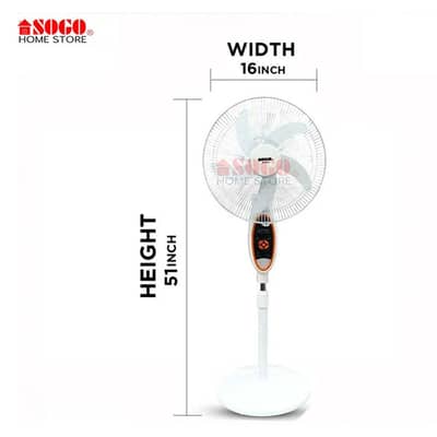 SOGO Rechargeable Pedestal Fan