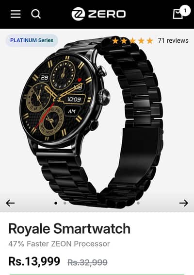 zero lifestyle Royale smart watch