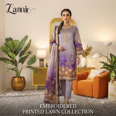 premium Quality woman unstitched dress with chiffon dubetta.