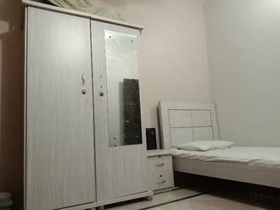 Bed , side table cupboard-(good condition)