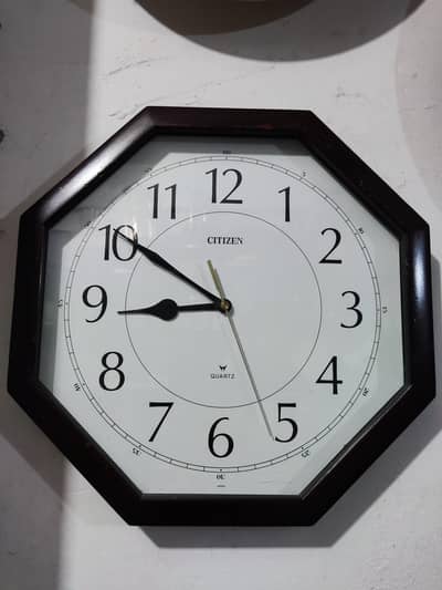 Citizen Retro Wall Clock Wooden Frame Japanese