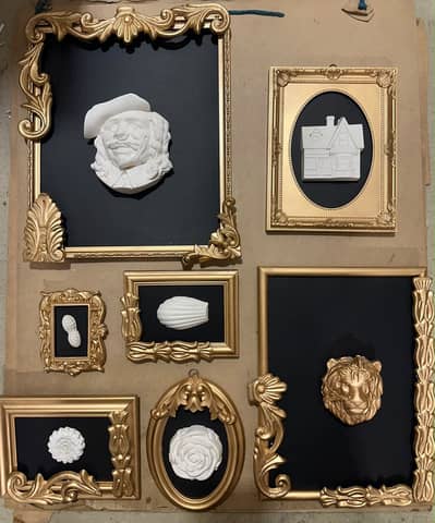 Set of 7 sculpture frames