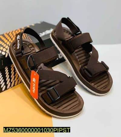 Men Brown elastic strap sports sandal