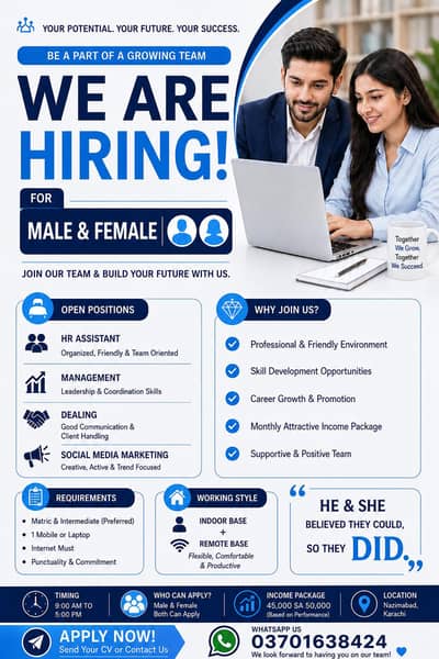 Opportunity for Males,Females and Students