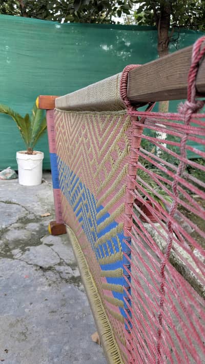 Traditional Hand-Woven Charpai Diyar Wood Home used– Urgent Sale!