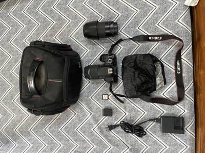 Canon 750D w 18-55 & 75-300mm w fluid head tripod