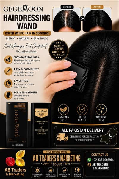 GEGEMOON HAIR COLOURING WAND | GREY HAIR COVER WAND
