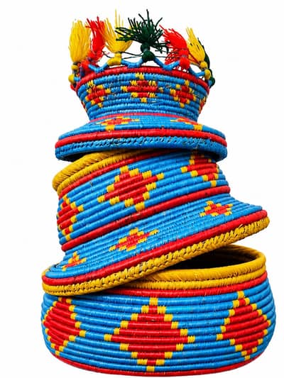 Handmade Colorful Basket with Lit