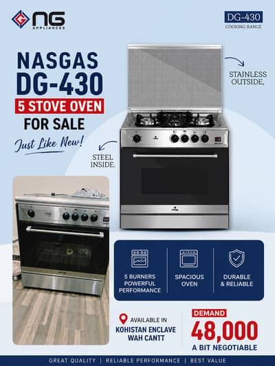 Nasgas DG -430 oven with 5 top burner