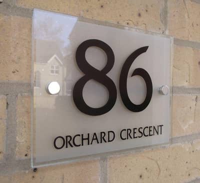 Glass name plate