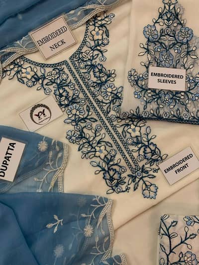 SAFA by Charizma Chiffon Embroidered 3PC - Luxury Collection