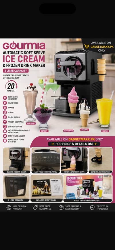 Gourmia Automatic Soft Serve Ice Cream & Frozen Drink Maker