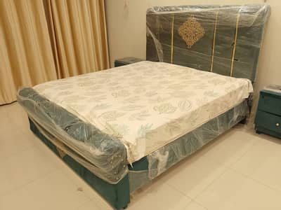 Brand New Double Bed with Mattress & Side table