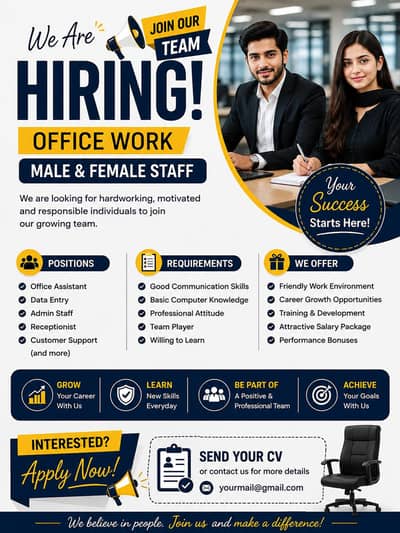 male female staff required