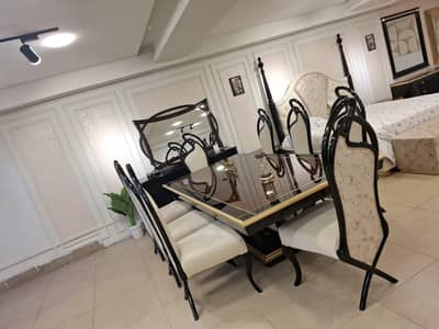 eight chairs dining table