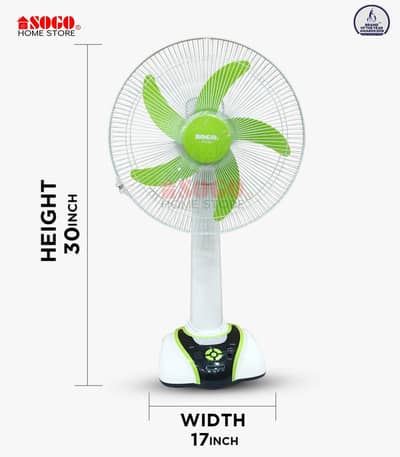 SOGO Rechargeable Pedestal Fan