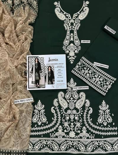 Green Embroider3 piece suit for bridesmaid