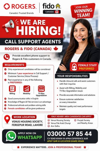 Need call center agents for Canada company help support