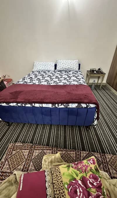 Queen Size Double Bed with Spring Mattress | Wooden Bed | Like New