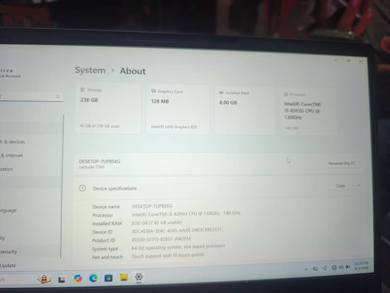 DELL 7300 touch screen 3