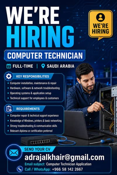 computer technichian hardware and software