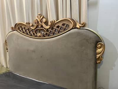king size Wooden bed with side table and dresser , Complete set