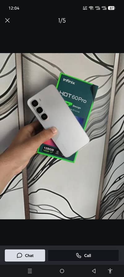Infinix hot 60 pro 8+8gb ram , with original 45W charger and box