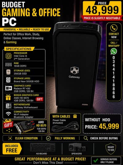 Budget PC | 16gb Ram | 256gb SSD | Gift | Slightly Negotiable