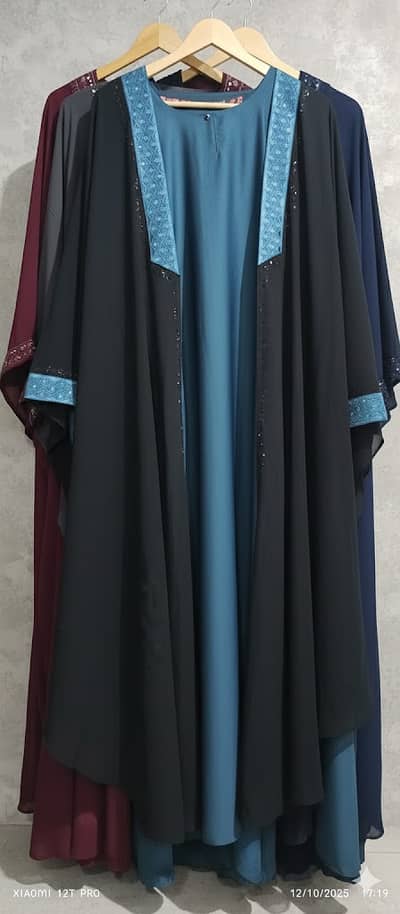 Beautiful double layer abaya with hijab