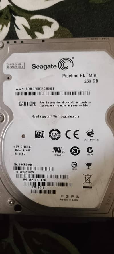 pack of 4 pieces hard drive and one ram. . .