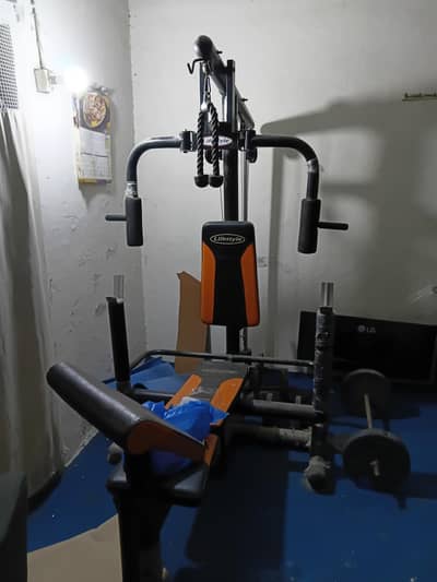 Life style Multi Gym +Dumbles+Barbel+ plates
