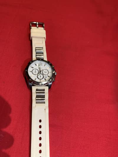 Guess Sport Chronograph Watch - White Silicone Strap