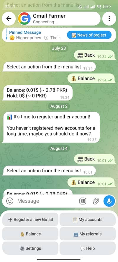 Gmail work availabil per Gmail price 50 pkr