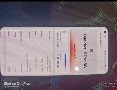 One Plus 10 Pro official pta 12/256 10/10 urgent sale Location Guj