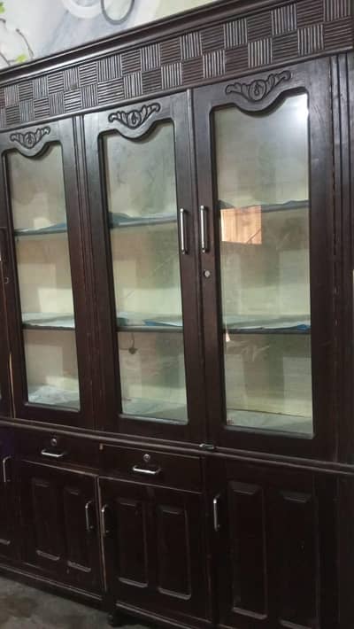 Wooden Crockery Showcase / Display Cabinet – Excellent Condition